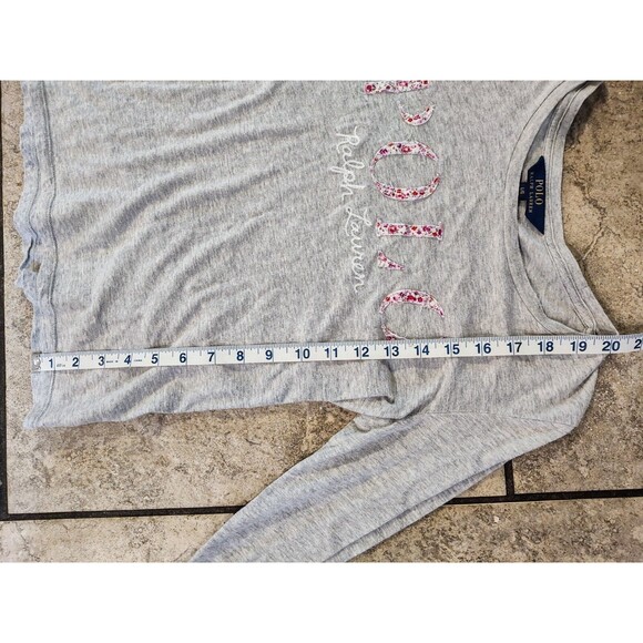 Polo Ralph Lauren Girls Large 12/14 Gray Sweatshirt Preppy Comfortable Fast Ship - Picture 2 of 12